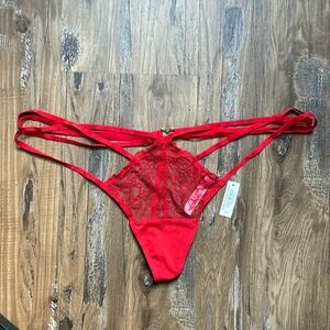 Adore Me Red Kimberly Lace Strappy Thong